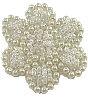 Flor - Perlas blancas 3,8 x 3,8 cm