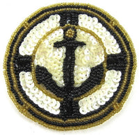 Anchor Patch with Back and White Sequins 3.5