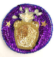 Load image into Gallery viewer, Zodiac Symbol Aquarius the Water Bearer, Sequin Beaded 3.5&quot;