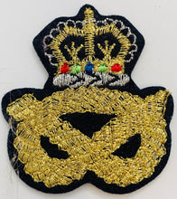 Load image into Gallery viewer, Crown Embroidered Patch with Shiny gold rope theme 2&quot; x 2&quot;