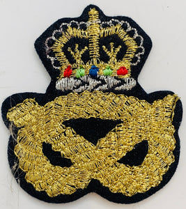 Crown Embroidered Patch with Shiny gold rope theme 2" x 2"
