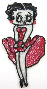Betty Boop Cartoon Character Sequin Beaded 7" X 3.5