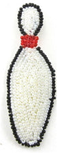 Load image into Gallery viewer, Bowling Pin with White, Red and Black Beads 3&quot; x 1&quot;