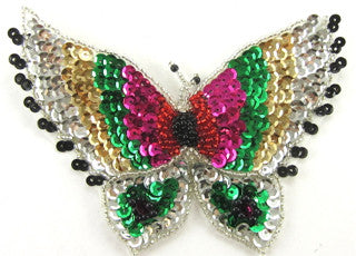 Butterfly Green Silver gold fuchsia black Choice of 5" x 3.5" or 6” x 7”