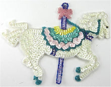 Load image into Gallery viewer, Carousel Horse Sequin Beaded 7.5&quot; x 5&quot;
