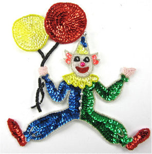 Clown Smiley Face with Balloons 7.5" x 7.5"