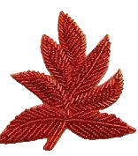 Red Beaded Leaf 3.25" x 4"