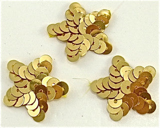 Star Set of Three Gold Sequins 1" Wide