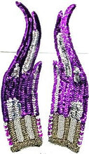 Load image into Gallery viewer, Flame Pair with Silver Accents and Beaded Bottom 12&quot; x 3&quot;