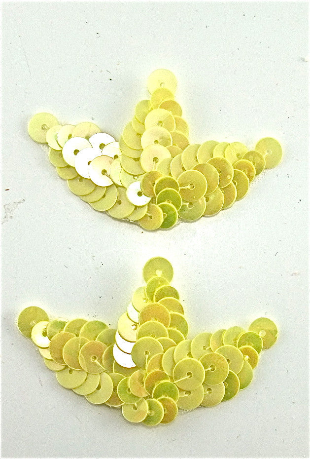 Par de tres hojas Motif Amarillo