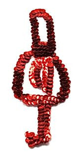 Clave de Sol con Lentejuelas Rojas 15.24 cm x 5.08 cm
