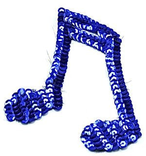 Doble nota con lentejuelas azul real de 4" x 4.5"