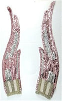 Flame Pair with Pink and Silver Sequins with Silver and Pearl Beads 12