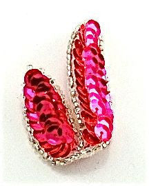 Leaf Pair Florescent Pink 1.25" x 2"