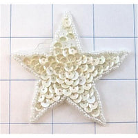 Star with White Iris Sequins and Beads 3