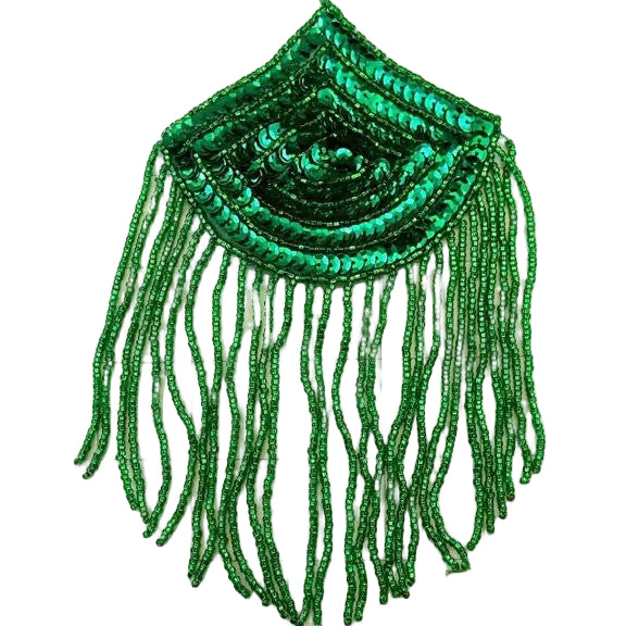 Hombrera - Lentejuelas Verdes - Cuentas 15 x 10 cm