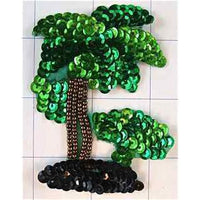 Palm Trees with Green and Bronze Sequins and Beads 3