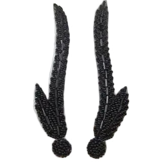 Hoja negra, par largo con dos hojas de 6" x 1.5"