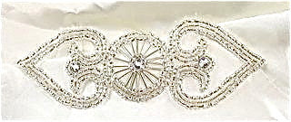 Motivo con lentejuelas plateadas y diamantes de imitación de 6" X 2"