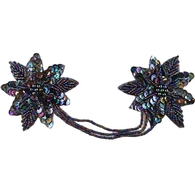 Flores para charreteras - Lentejuelas "Luz de Luna" - Cuentas "Luz de Luna" de 23 x 7,5 cm