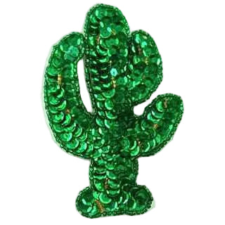 Green Sequin Cactus 4.5" x 2.75”