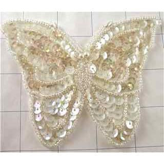 Butterfly with Iridescent sequins and beads 3.5" x 4"