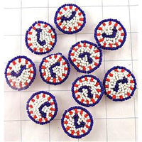 Clock Set of 10 Red White Blue Beads 1