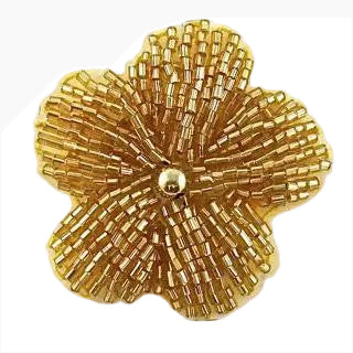 Flower - Gold Beaded 2" x 2