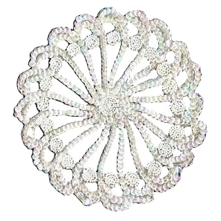 Designer Motif Circle Iridescent Sequins and Beads 7" x 7"