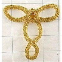 Design Motif with Gold Beads and Gold Rhinestone 3.5