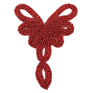 Designer Motif - Red Beaded 4.5" x 3.5"