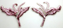 Load image into Gallery viewer, Designer Motif Dancing Leaf with Pink Sequins and Beads 7&quot; x 6&quot;