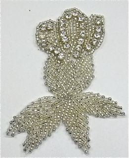 Flower Vintage Rhinestone and Beaded 4" x 3"