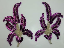 Load image into Gallery viewer, Design Motif 3 right side onlywith Mauve Sequins and Silver Beads 6&quot; x 3.5&quot;