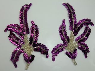 Design Motif 3 right side onlywith Mauve Sequins and Silver Beads 6