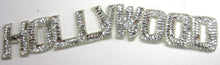 Load image into Gallery viewer, Hollywood, the word with Silver Sequins and Beads 2&quot; X 11&quot;