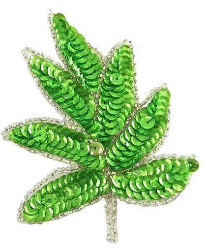 Lentejuelas Hoja Verde Lima 3" x 4"