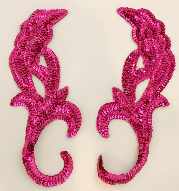 Designer Motif with FuchsiaFuschia Sequins 9" x 4"