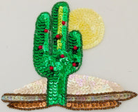 Palm Tree with Green Sequins and red beads with Sun 5.5