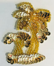 Load image into Gallery viewer, Palm Trees with Gold Sequins and Beads 3&quot; X 2&quot;