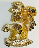 Palm Trees with Gold Sequins and Beads 3