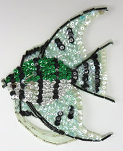 Load image into Gallery viewer, Fish with Green and Silver Sequins 6.5&quot; x 5&quot;