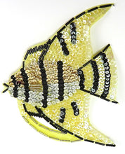 Load image into Gallery viewer, Fish with Yellow and Black Sequins and Beads 6.5&quot; x 5&quot;