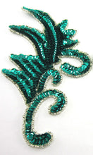 Load image into Gallery viewer, Designer Motif Pair with Dark Turquoise Sequins 7&quot; x 4&quot;