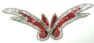 Design Motif Orange and Silver Sequins 9" x 3"