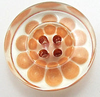 Button Glass with Orange or Greed Design Pattern 3/4