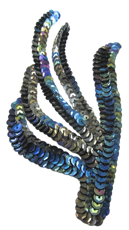 Hoja con lentejuelas y cuentas Moonlite de 6" x 3"