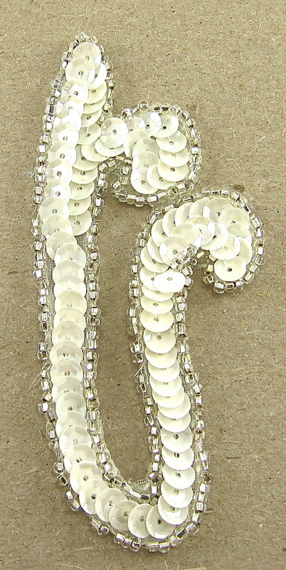 Designer Motif Pair with Iridescent Sequins and Beads 2" x 4"