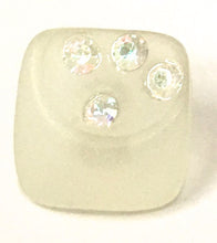 Load image into Gallery viewer, Button Clear with Three AB Rhinestones .5&quot;