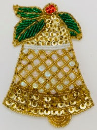 Christmas Bell with Sequins and Beads 5" x 3.5"